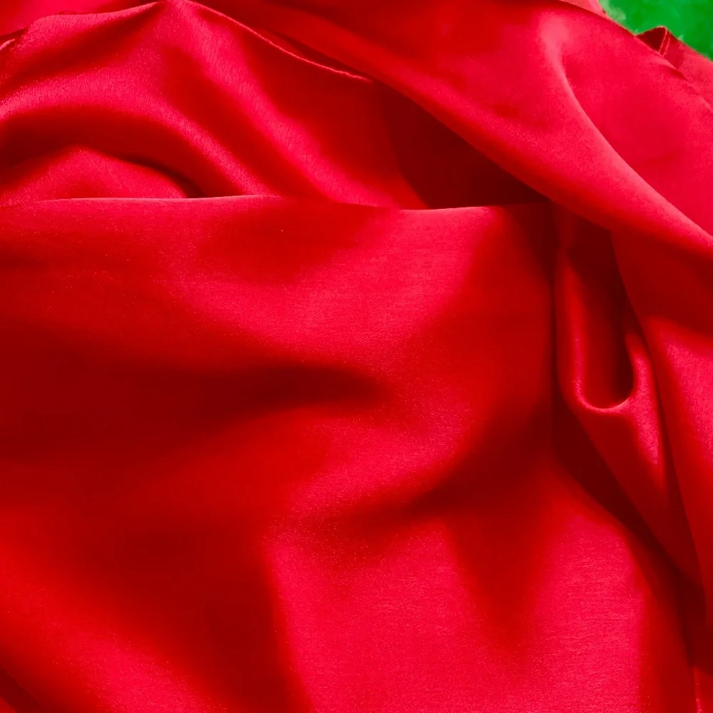 100% SILK SATIN Bright Red Large Shawl Scarf Wedding Wrap Bridesmaid Cover up